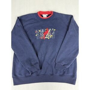 Country Store Vintage Grandma Crewneck Sweater Size Large Cardinal